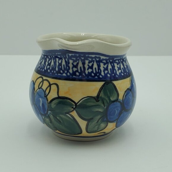 Polish Pottery Tuscan Grapes Cream & Sugar Set Grapes Creamer and Sugar Bowl - Picture 13 of 16